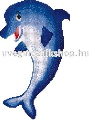 Baby delfin üvegmozaik medence mozaik kép 02