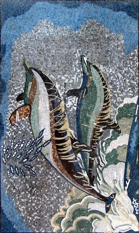 Delfin mozaik kép