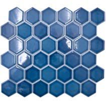 Royal Hexagon "M" Sötétkék fényes csempe mozaik