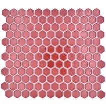 Royal Hexagon kicsi Piros fényes csempe mozaik