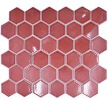 Royal Hexagon "M" Piros fényes csempe mozaik