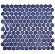 Royal Hexagon kicsi Indigó kék fényes csempe mozaik
