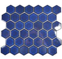 Royal Hexagon "M" Indigó kék fényes csempe mozaik