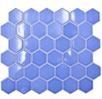 Royal Hexagon "M" Felhő kék fényes csempe mozaik