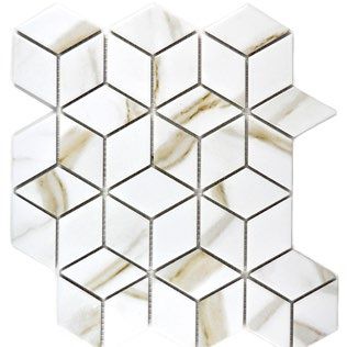 Calacatta Gold Márványos Matt Rombusz Kerámia Mozaik Calacatta Gold Márványos Matt Rombusz Kerámia Mozaik