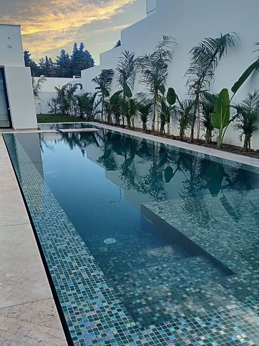 NILO Kék Gyöngyházas Extra Kültéri Medence Mozaik Burkolat NILO Kék Gyöngyházas Extra Kültéri Medence Mozaik Burkolat